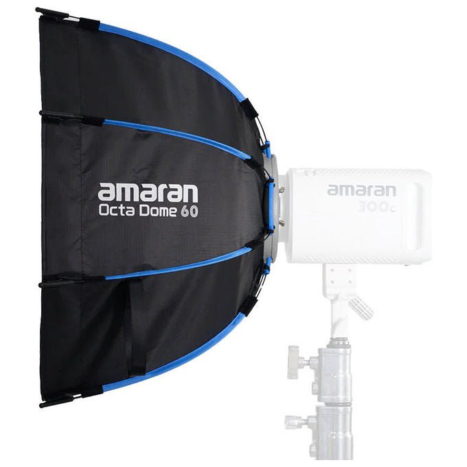 Amaran AM-6977162451015 Octa Dome 60 Softbox Ottagonale 60 cm per Fotografia Ritroto e Interviste con Montatura Bowens colore Nero