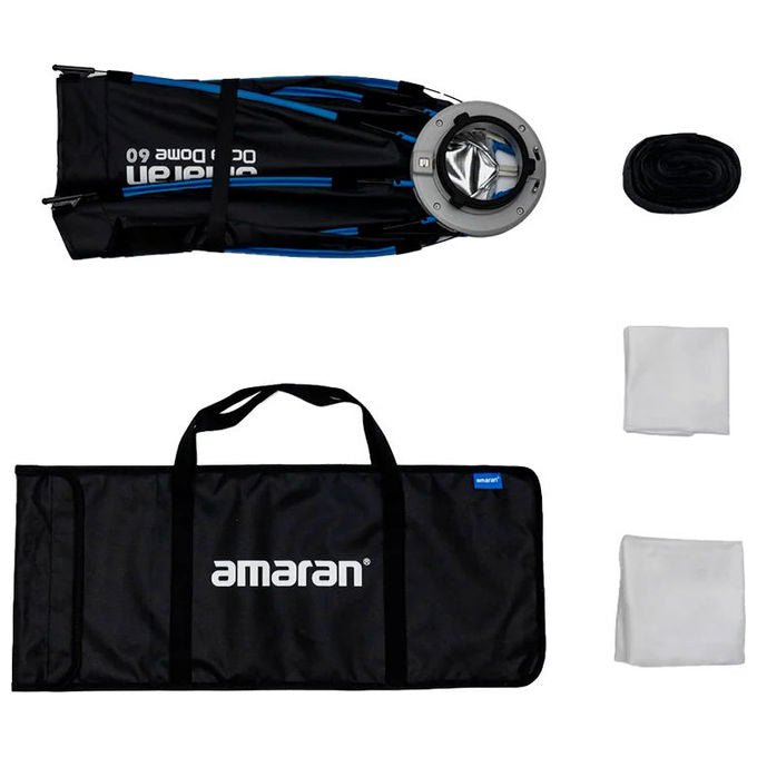 Amaran AM-6977162451015 Octa Dome 60 Softbox Ottagonale 60 cm per Fotografia Ritroto e Interviste con Montatura Bowens colore Nero