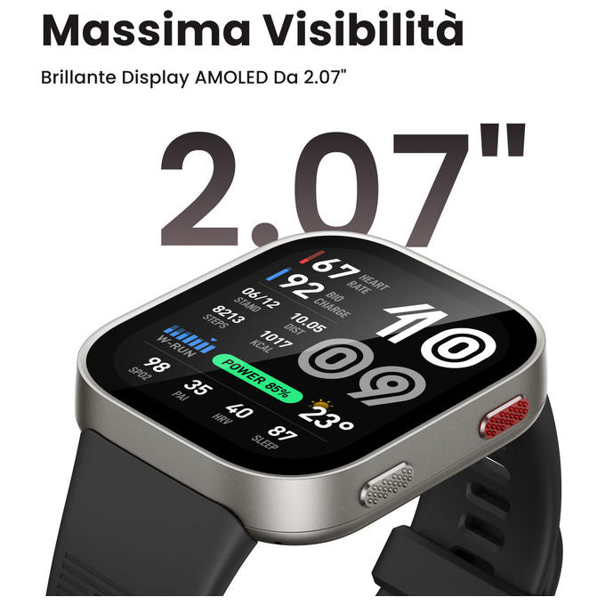 Amazfit 6978099570084 Bip Max Smartwatch Display AMOLED 2.07'' Risoluzione 432 x 514 Pixel Memoria 4 GB GPS Batteria 20 giorni colore Blu