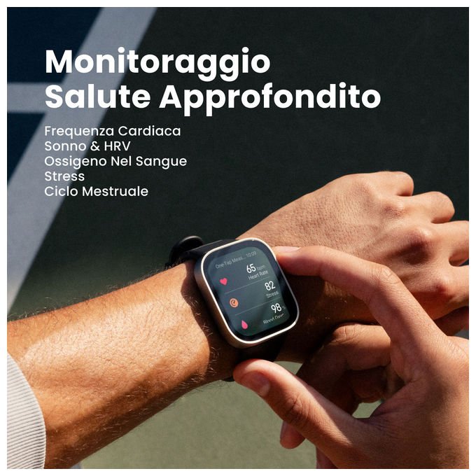 Amazfit 6978099570084 Bip Max Smartwatch Display AMOLED 2.07'' Risoluzione 432 x 514 Pixel Memoria 4 GB GPS Batteria 20 giorni colore Blu