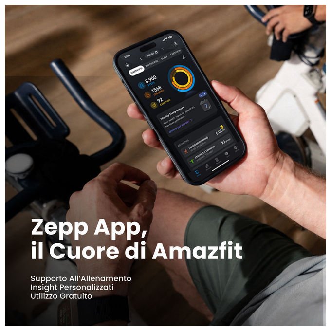 Amazfit 6978099570084 Bip Max Smartwatch Display AMOLED 2.07'' Risoluzione 432 x 514 Pixel Memoria 4 GB GPS Batteria 20 giorni colore Blu