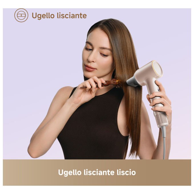 Dreame HDMINIFPK Mini Flow Asciugacapelli 1200 W Ionica 2 velocita' 5 temperature beccuccio lisciante colore Rosa