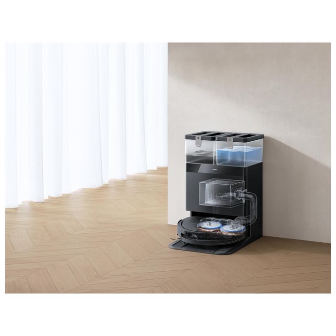 Ecovacs DEEBOTT50OMNIGEN3BLACK DEEBOT T50 OMNI Gen3 Robot aspirapolvere lavapavimenti AIVI 3D 3.0 25.000 Pa ZeroTangle 3.0 stazione OMNI All-in-One lavaggio a 75 °C colore Nero