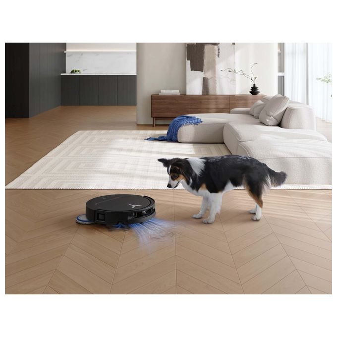 Ecovacs DEEBOTT50OMNIGEN3BLACK DEEBOT T50 OMNI Gen3 Robot aspirapolvere lavapavimenti AIVI 3D 3.0 25.000 Pa ZeroTangle 3.0 stazione OMNI All-in-One lavaggio a 75 °C colore Nero