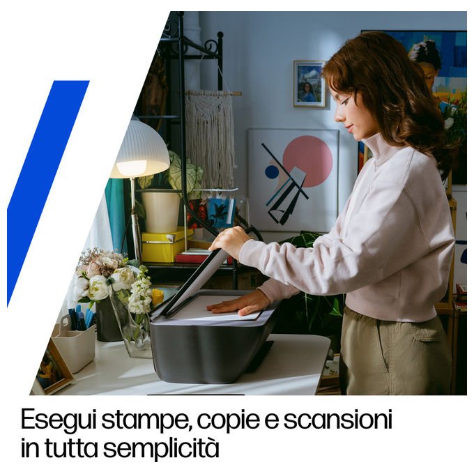 HP A24HWB DeskJet 2921 Stampante Multifunzione Inkjet All-in-One Stampa Copia Scansione Wi-Fi 4800x1200 DPI colore Grigio
