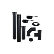El - Ga Distribuzione, Tubo Stufa a Pellet, Ø80 mm, Acciaio Smaltato Nero, Guarnizione Siliconica - Yeppon