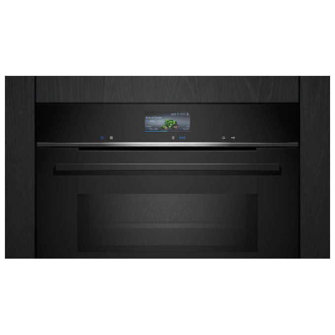 Siemens, Forno compatto combinato microonde iQ700 CM776G1B1, 45 L, Nero, Pirolitico - Yeppon