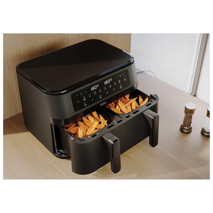 Haier, Friggitrice ad Aria Calda, 11.5 L, Doppia, 3000 W, HAF3AD 011, Nero