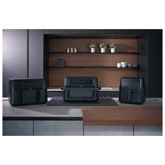 Haier, Friggitrice ad Aria Calda, 11.5 L, Doppia, 3000 W, HAF3AD 011, Nero