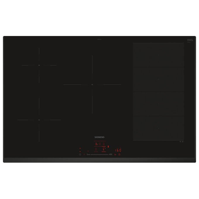 Siemens iQ700 EX851HVC1E, Piano cottura a induzione, 80 cm, Nero, Da incasso, 5 Zone - Yeppon