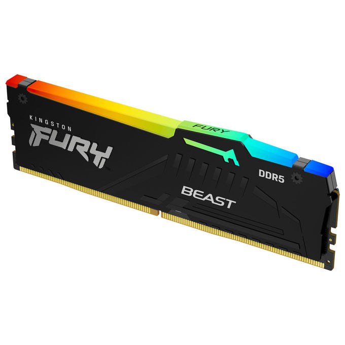 Kingston, FURY Beast RGB, 32GB, 6000MT-s, DDR5 CL30, DIMM, Nero