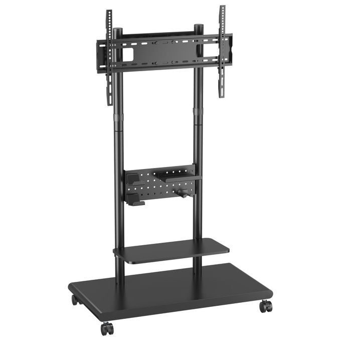 Equip, Supporto TV da Pavimento Mobile, 50 - 90'', 60 kg, con Ripiano, Nero - Yeppon