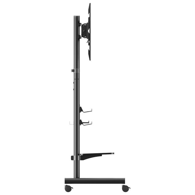 Equip, Supporto TV da Pavimento Mobile, 50 - 90'', 60 kg, con Ripiano, Nero - Yeppon