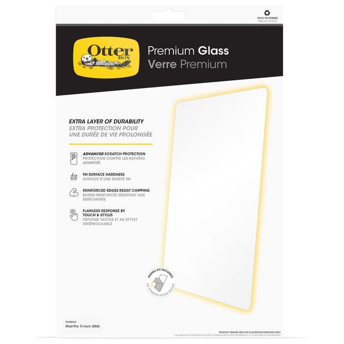 OtterBox, Pellicola Protettiva per iPad Pro 11'' (2024), Vetro Temperato, Antimicrobica, Trasparente - Yeppon