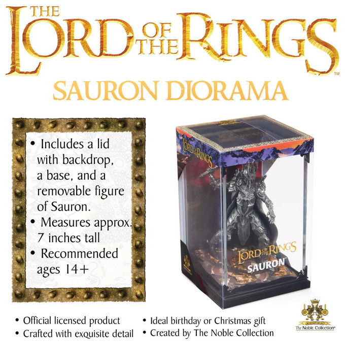Noble Collection, Statua Sauron Il Signore degli Anelli, Diorama, 17 cm