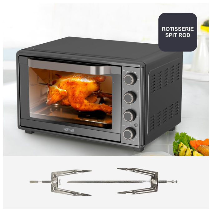 Black+decker Forno Elettrico 60 L 2000 W 15 Funzioni con Timer con Spiedo