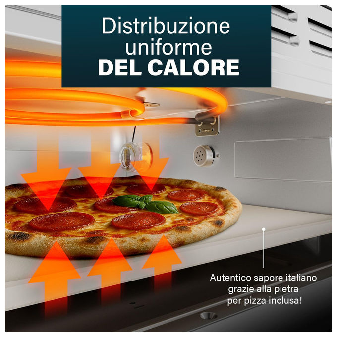 Princess 112780 Pro Max Forno per Pizza 15 L 400°C 2100 W Controllo Digitale Touch Pietra e Pala Incluse colore Nero
