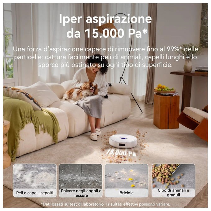 Narwal Freo Z10, Robot Aspirapolvere e Lavapavimenti, 15000PA, Bianco, Stazione Base Auto-svuotante
