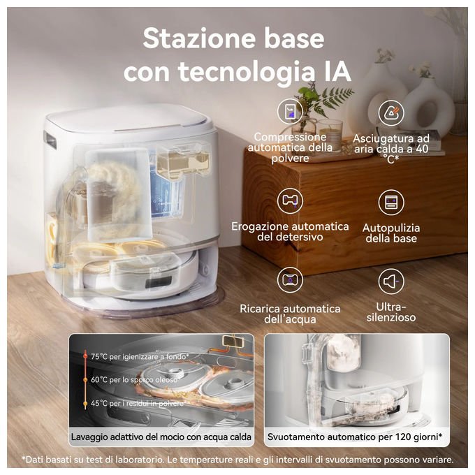 Narwal Freo Z10, Robot Aspirapolvere e Lavapavimenti, 15000PA, Bianco, Stazione Base Auto-svuotante