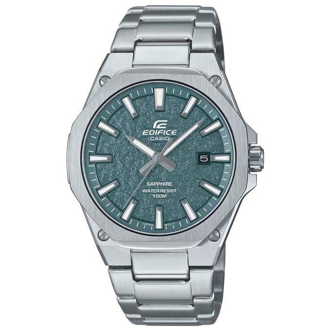 Casio, Orologio Edifice EFR-S108DE-3AVUEF, Acciaio Inox, Argento, Quadrante Petrolio