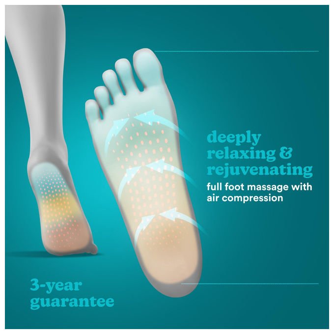 Homedics, Massaggiatore Piedi Shiatsu Air Pro, Elettrico, Compressione Aria, Calore, Bianco-Grigio
