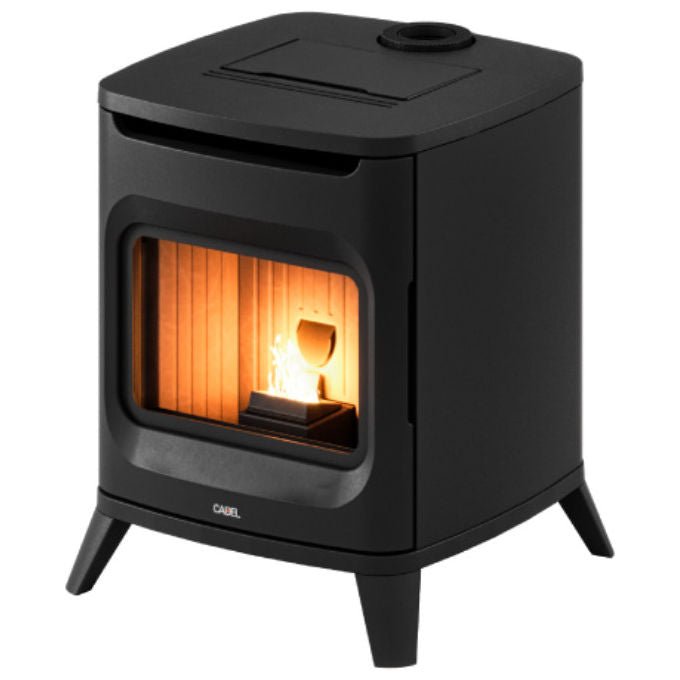 Cadel, Stufa a Pellet Ventilata Hublot 6 Up - Twin, 6 kW, Ghisa, Camera Stagna - Yeppon