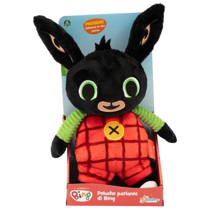 Bing, Peluche Tante Chiacchiere, Ripete 7 Frasi, Pupazzo Morbido e Parlante, 24 cm