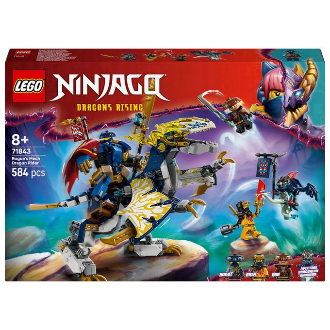 Lego, Ninjago Mech Cavalca Drago di Rogue, Playset, 584 Pezzi, 71843