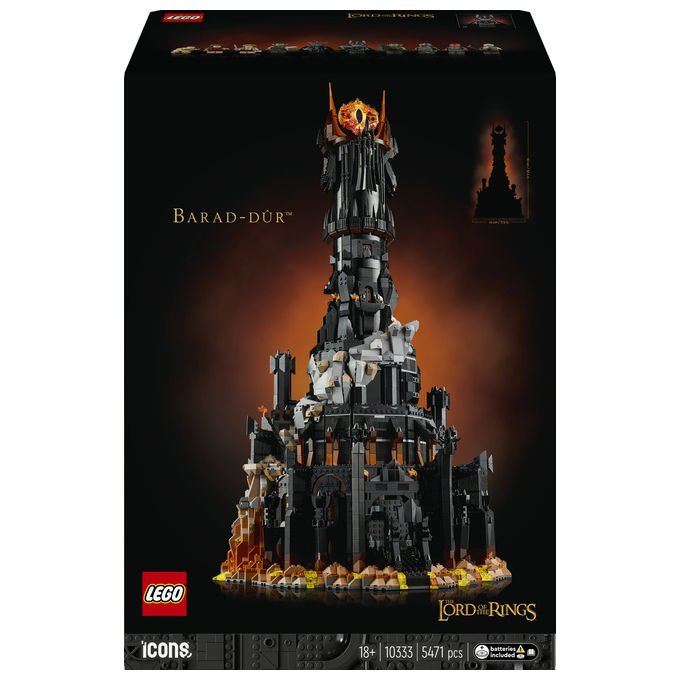 LEGO, Il Signore degli Anelli Barad-dûr 10333, Fortezza torreggiante con Occhio di Sauron, 5471 Pezzi