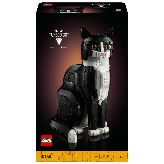 LEGO, Set Costruzioni Gatto Tuxedo, 1710 Pezzi, Modello Realistico Bianco e Nero, Idea Regalo