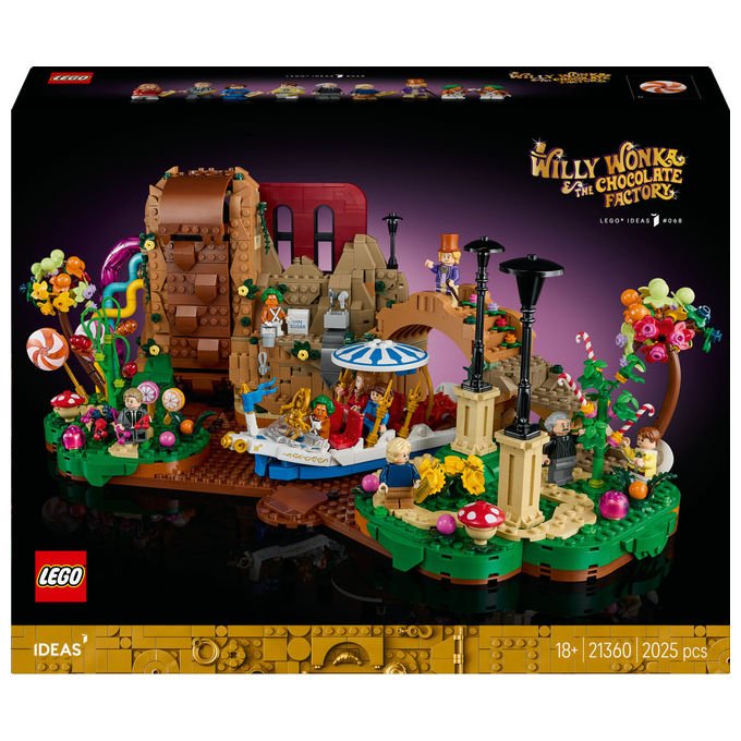 Lego, Ideas Willy Wonka e la Fabbrica di Cioccolato, 2025 Pezzi, 9 Minifigure