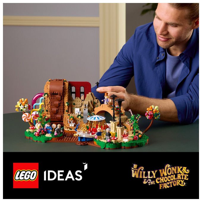 Lego, Ideas Willy Wonka e la Fabbrica di Cioccolato, 2025 Pezzi, 9 Minifigure