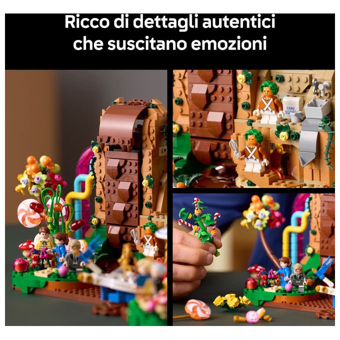 Lego, Ideas Willy Wonka e la Fabbrica di Cioccolato, 2025 Pezzi, 9 Minifigure