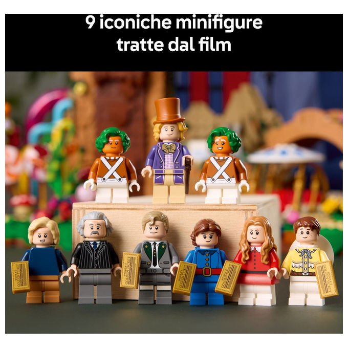 Lego, Ideas Willy Wonka e la Fabbrica di Cioccolato, 2025 Pezzi, 9 Minifigure