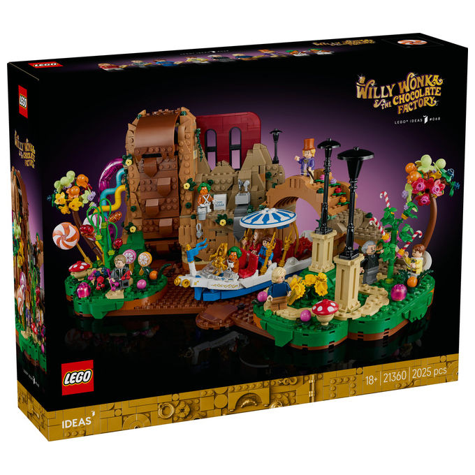 Lego, Ideas Willy Wonka e la Fabbrica di Cioccolato, 2025 Pezzi, 9 Minifigure