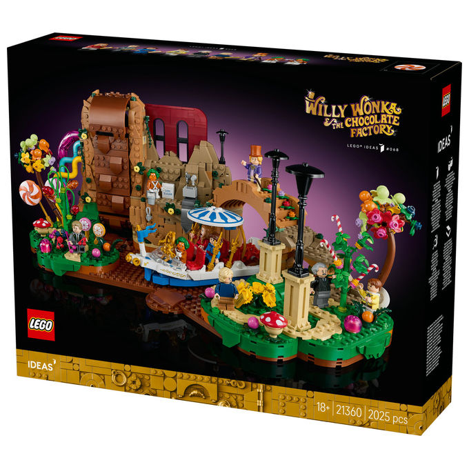 Lego, Ideas Willy Wonka e la Fabbrica di Cioccolato, 2025 Pezzi, 9 Minifigure