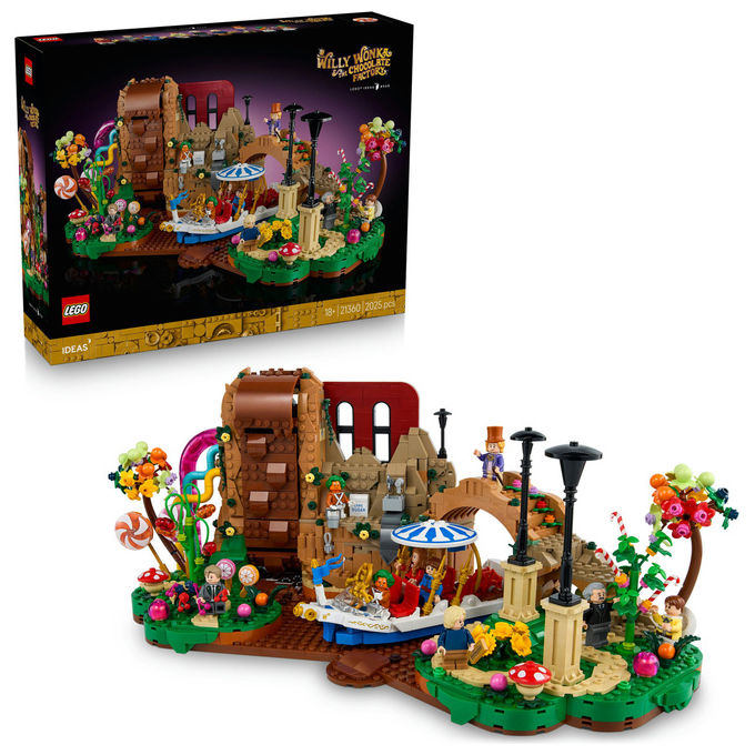 Lego, Ideas Willy Wonka e la Fabbrica di Cioccolato, 2025 Pezzi, 9 Minifigure