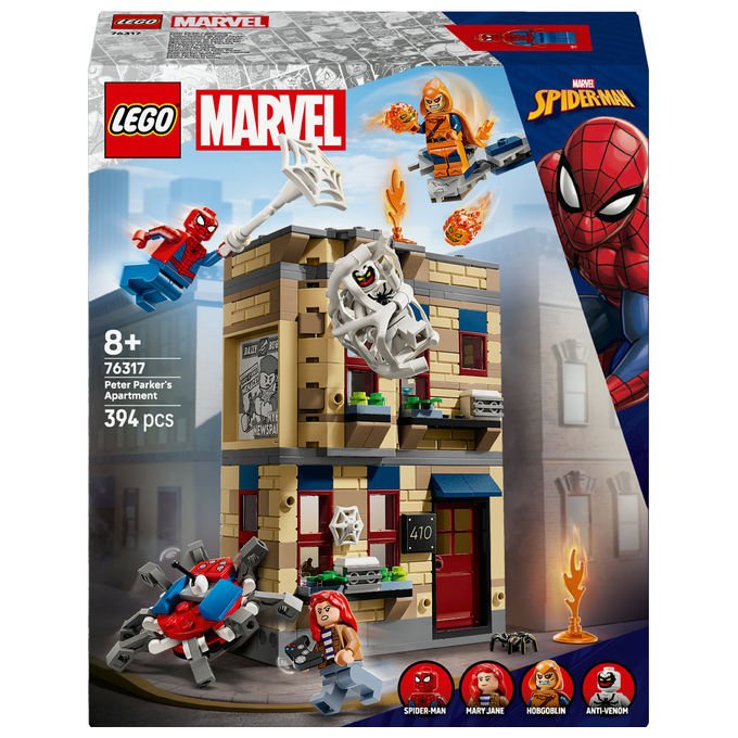 Lego, Appartamento di Peter Parker 76317, Set Costruzioni Marvel Spider-Man, 394 Pezzi
