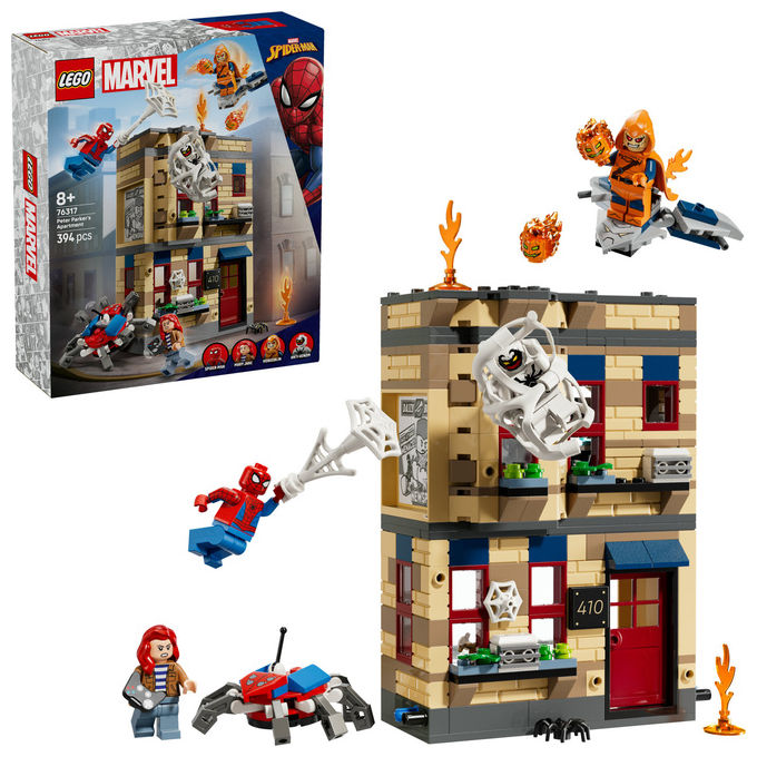 Lego, Appartamento di Peter Parker 76317, Set Costruzioni Marvel Spider-Man, 394 Pezzi