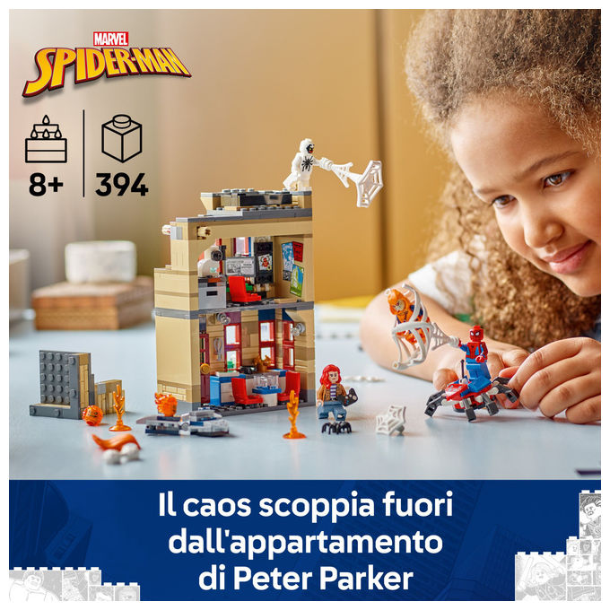 Lego, Appartamento di Peter Parker 76317, Set Costruzioni Marvel Spider-Man, 394 Pezzi