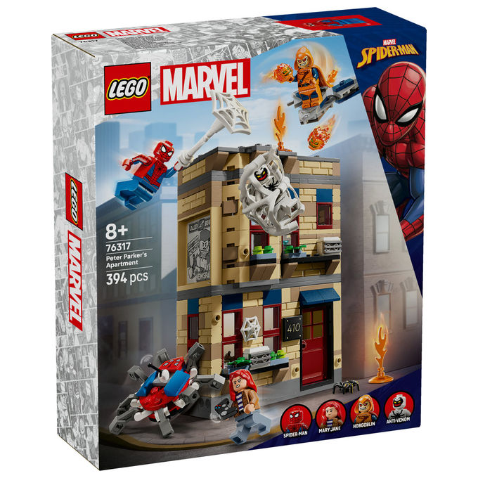 Lego, Appartamento di Peter Parker 76317, Set Costruzioni Marvel Spider-Man, 394 Pezzi