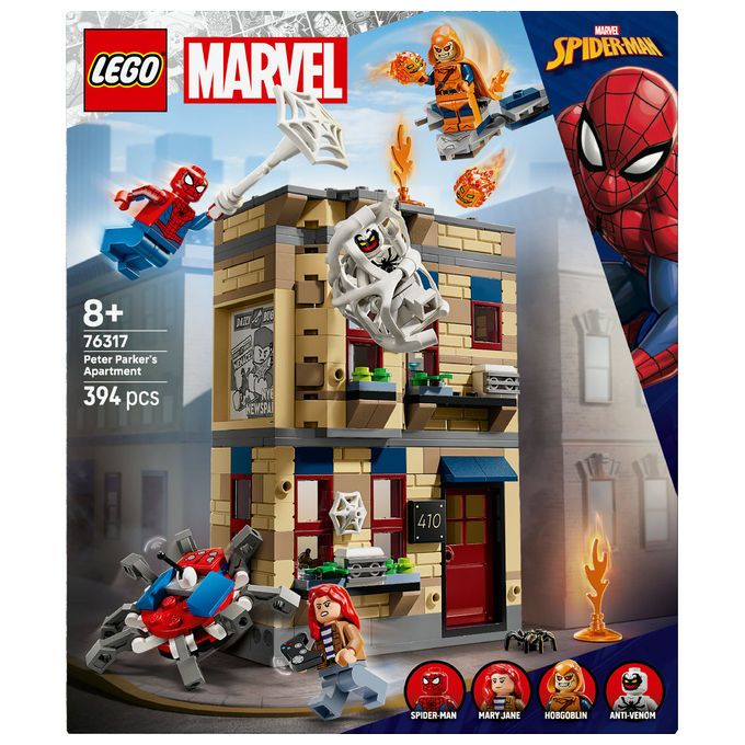 Lego, Appartamento di Peter Parker 76317, Set Costruzioni Marvel Spider-Man, 394 Pezzi