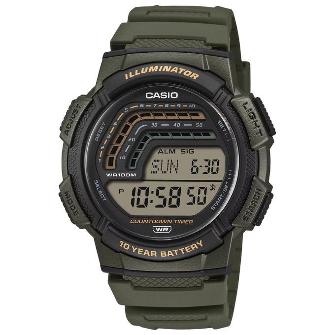 Casio, Orologio Multifunzione Uomo, WS-1800-3AVEF, Digitale, Sportivo, Verde