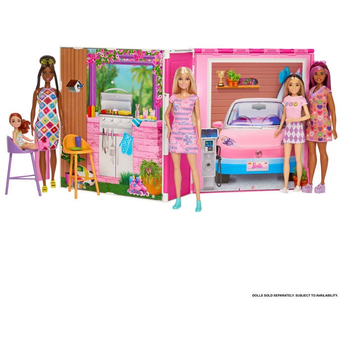 Barbie, Casa Accogliente con Bambola e 11 Accessori, HRJ77