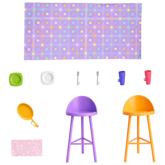 Barbie, Casa Accogliente con Bambola e 11 Accessori, HRJ77