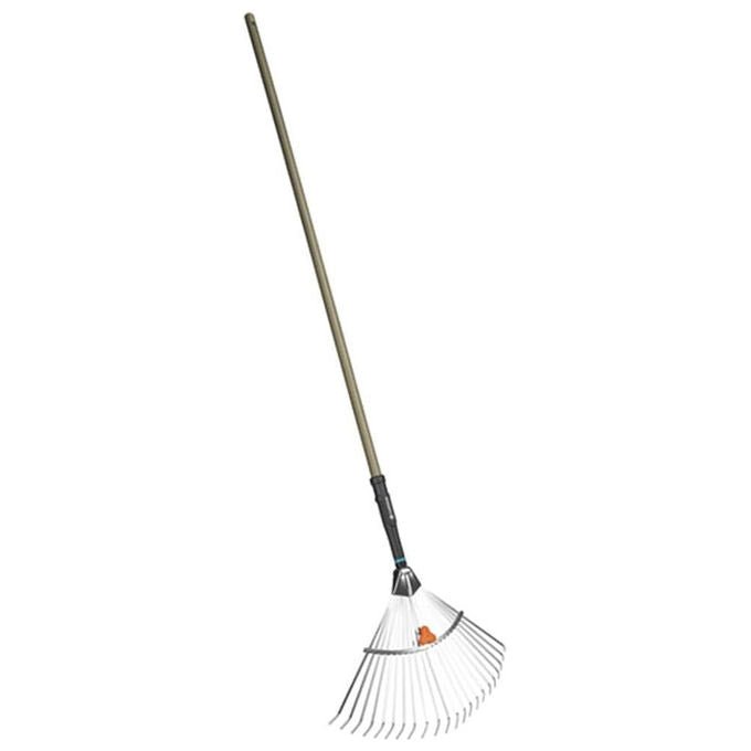 Gardena, Rastrello Regolabile PureLine, Larghezza 30 - 50cm, Acciaio Zincato, Manico in Legno - Yeppon