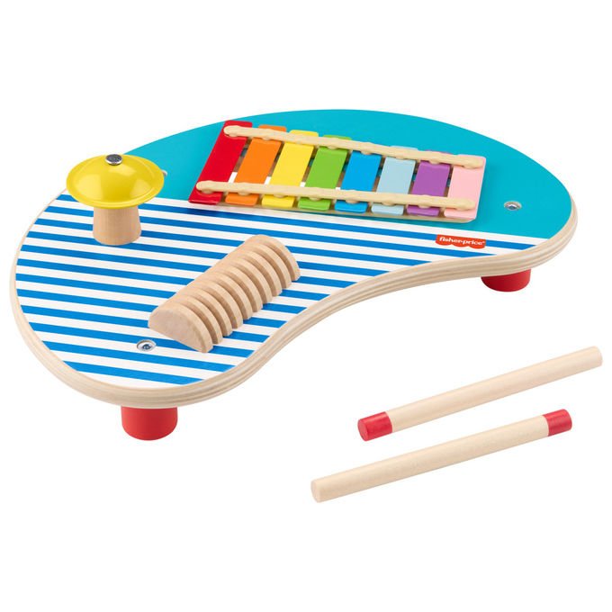 Fisher-Price, Tavolo Musicale in Legno, Multicolore, HXT91, Gioco educativo per bambini