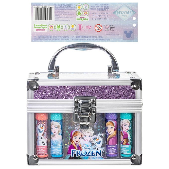 Townley Girl, Frozen, Set 4 Burrocacao Idratanti, Custodia Mini Treno, Idea Regalo