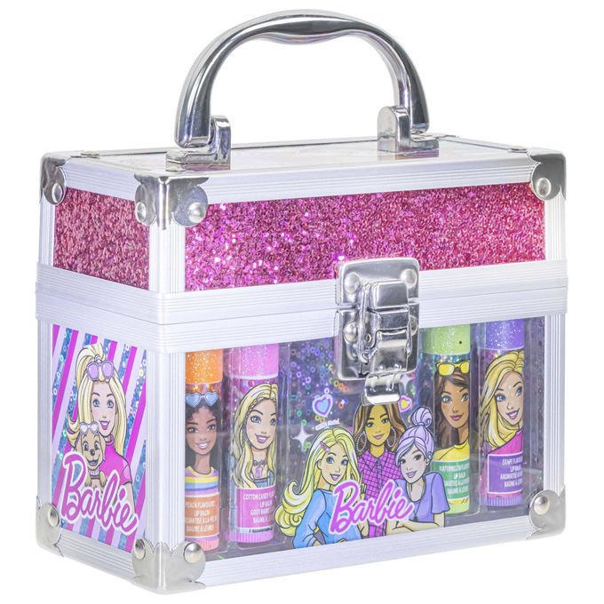 Townley Girl, 4 Burrocacao Barbie, con Custodia Mini Treno, Idratazione Labbra