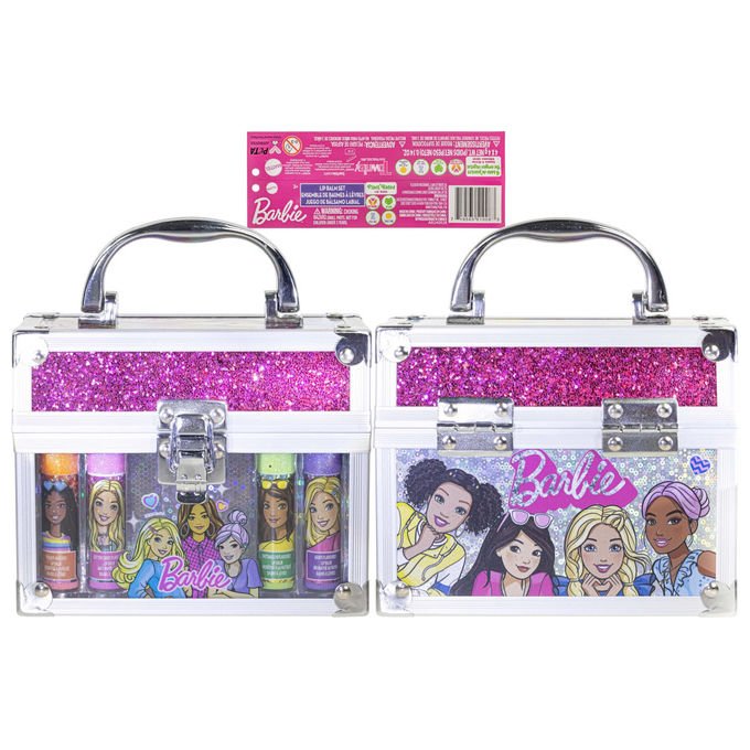 Townley Girl, 4 Burrocacao Barbie, con Custodia Mini Treno, Idratazione Labbra